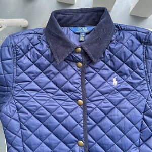 POLO Ralph Lauren quilted jacket w/corduroy accents . Navy. Classic and cute